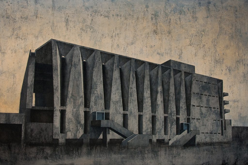 Element Modernistyczny - Kadr 7, akryl na płótnie, 100x150cm, 2013. Nominacja w konkursie Strabag Art Award.
