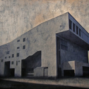 Joanna Pałys, obraz pt. "Element modernistyczny. Kadr 8", technika: akryl na płótnie, 2014 rok