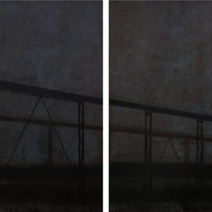 Joanna Pałys "Nokturn", akryl na płótnie, dyptyk, 100 x 280cm, 2007