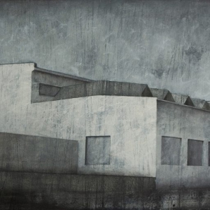 Joanna Pałys "Obiekt 61", akryl na płótnie, 50x100cm, 2011 rok.