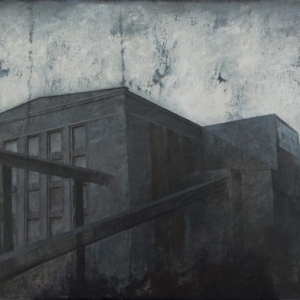 Joanna Pałys "Obiekt J7", akryl na płótnie, 50x100cm, 2010 rok.