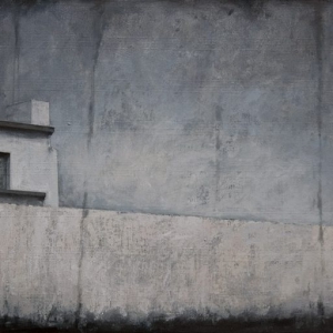 Joanna Pałys "Pejzaż obiektywny III", akryl na płótnie, 50x100cm, 2010 rok.