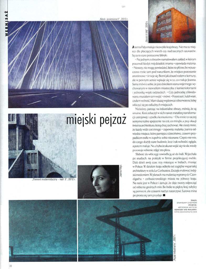 Artykuł Stanisława Gieżyńskiego w magazynie „Weranda” nr VII 2013