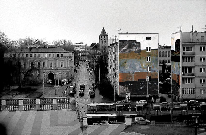 Wizualizacja serii projektów malarstwa ściennego, Śródmieście, Wrocław 2005