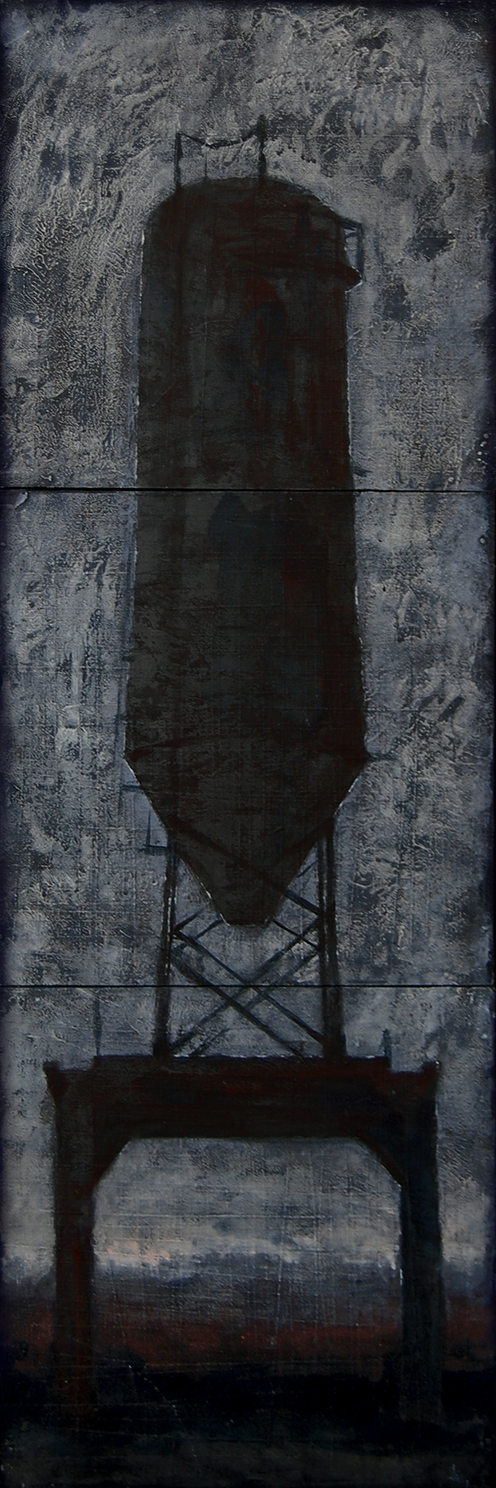 Joanna Pałys, obraz bez tytułu, technika mieszana na desce, tryptyk: 105 x 35cm, 2008r.