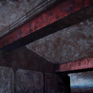 Joanna Pałys "Pejzaż Industrialny I", technika mieszana / akryl na płótnie, 100x140cm, 2008