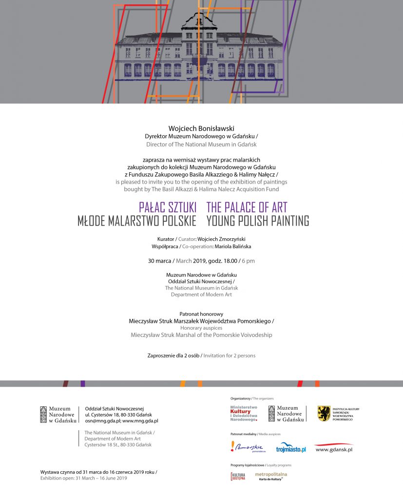 Młode malarstwo polskie - zaproszenie na wystawę do Pałacu Sztuki w Opatowie.